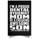 Proud Dental Hygienist Mom Of Awesome Son - Poster Portrait