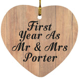 First Year As Mr & Mrs Porter - Heart Ornament C