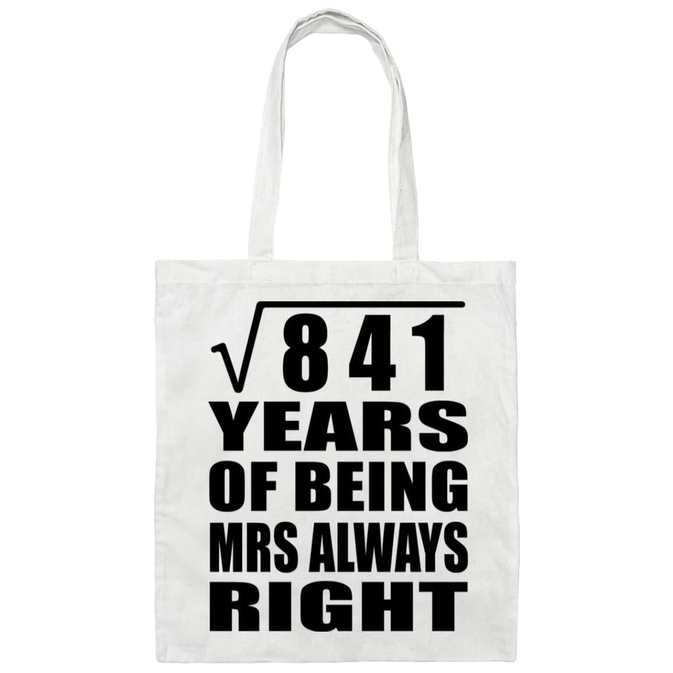 29th Anniversary Square Root of 841 Years Mrs Always Right - Tote Bag White