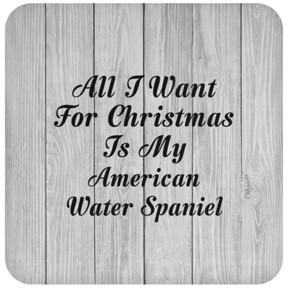 All I Want For Christmas Is My American Water Spaniel - Drink Coaster F