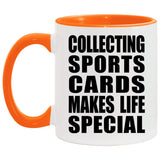 Collecting Sports Cards Makes Life Special - 11oz Accent Mug Orange