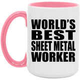 World's Best Sheet Metal Worker - 15oz Accent Mug Pink