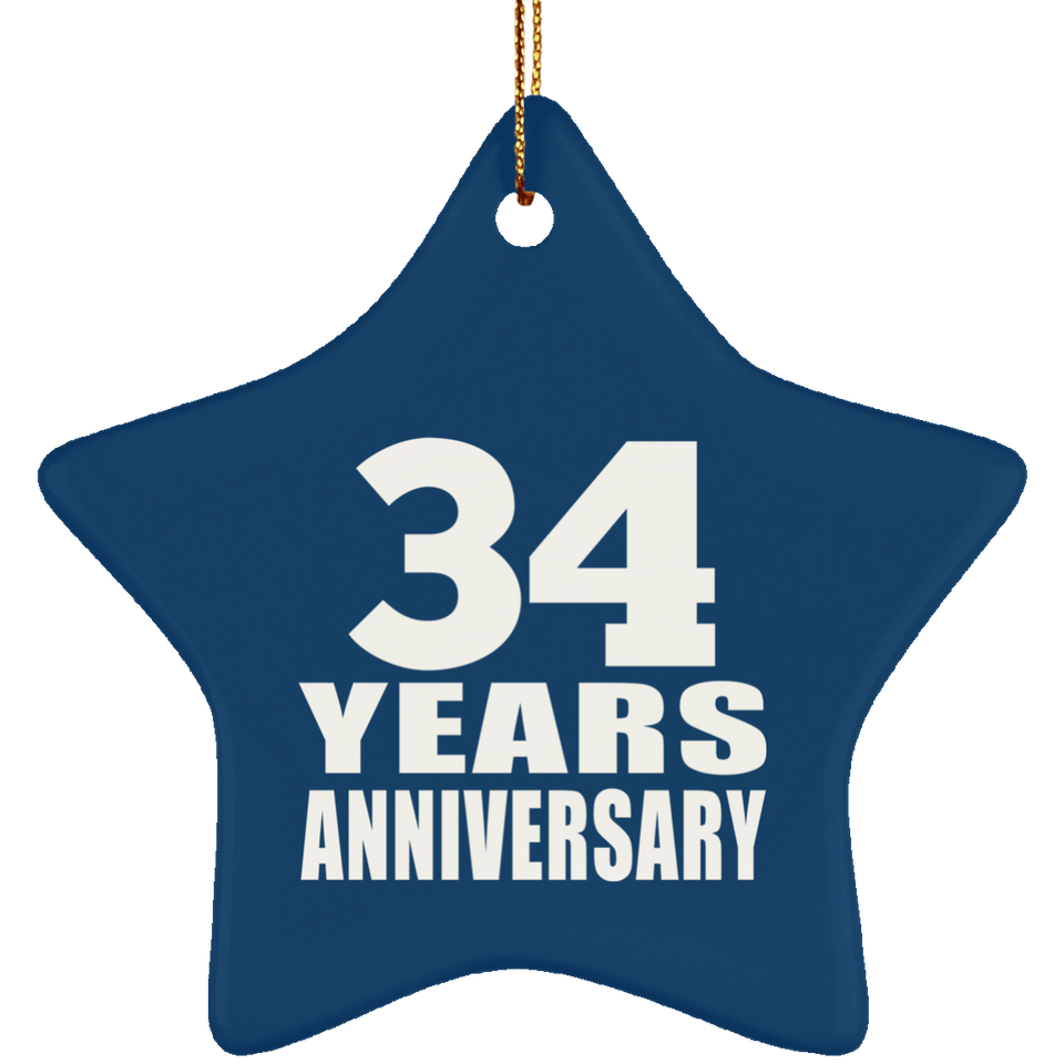 34th Anniversary 34 Years - Star Ornament