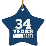 34th Anniversary 34 Years - Star Ornament