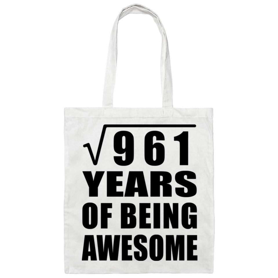 31st Birthday Square Root of 961 Years of Being Awesome - Tote Bag White
