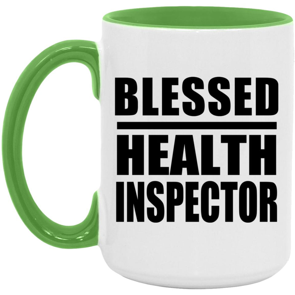 Blessed Health Inspector - 15oz Accent Mug Green