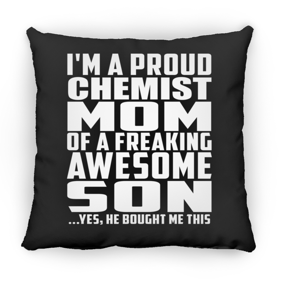 Proud Chemist Mom Of Awesome Son - Throw Pillow Black