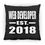 Web Developer Established EST. 2018 - Throw Pillow Black