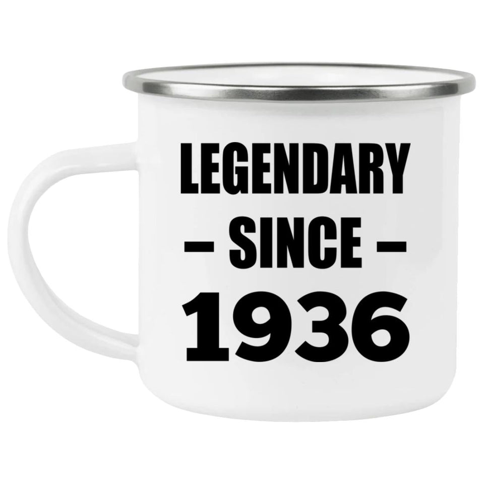 88th Birthday Legendary Since 1936 - 12oz Camping Mug