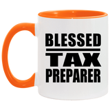 Blessed Tax Preparer - 11oz Accent Mug Orange