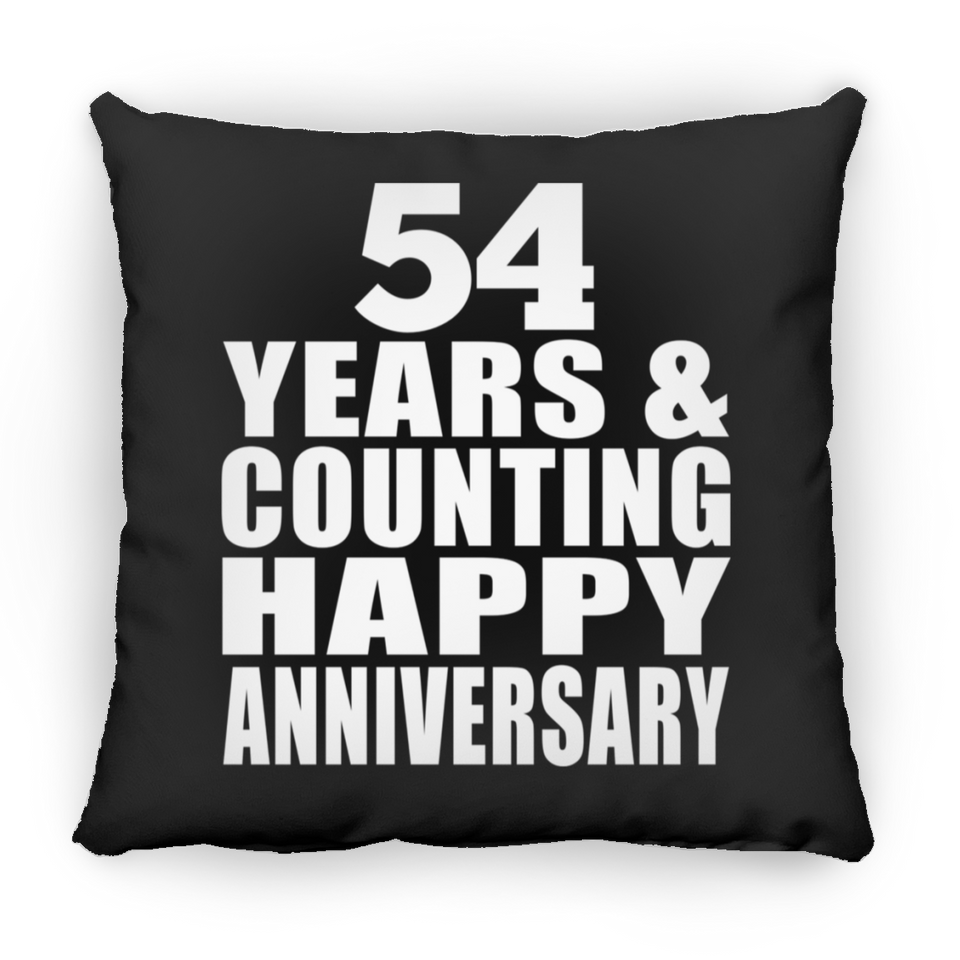 Happy 54th Anniversary 54 Years & Counting - Throw Pillow Black