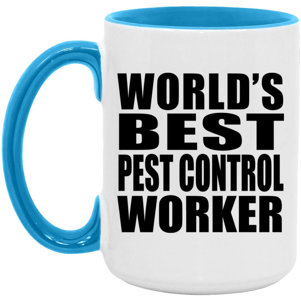 World's Best Pest Control Worker - 15oz Accent Mug Blue