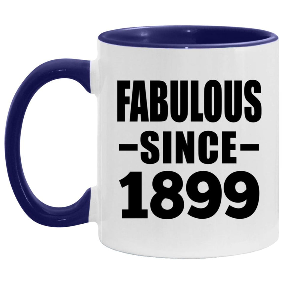 125th Birthday Fabulous Since 1899 - 11oz Accent Mug Purple