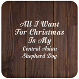 All I Want For Christmas Is My Central Asian Shepherd Dog - Drink Coaster D