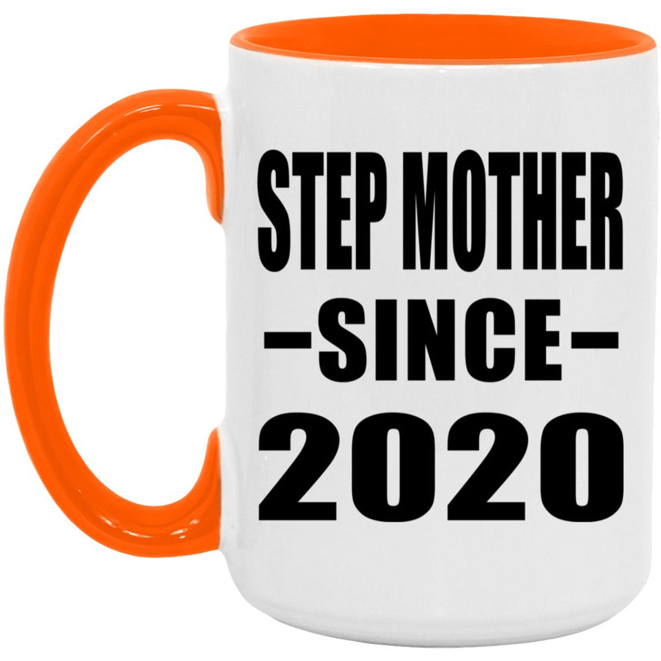Step Mother Since 2020 - 15oz Accent Mug Orange