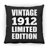 112th Birthday Vintage 1912 Limited Edition - Throw Pillow Black