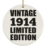 110th Birthday Vintage 1914 Limited Edition - Circle Ornament