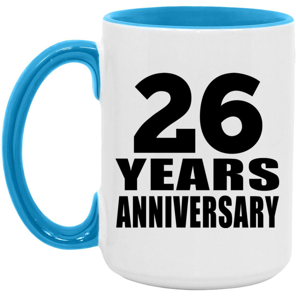 26th Anniversary 26 Years - 15oz Accent Mug Blue
