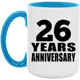 26th Anniversary 26 Years - 15oz Accent Mug Blue
