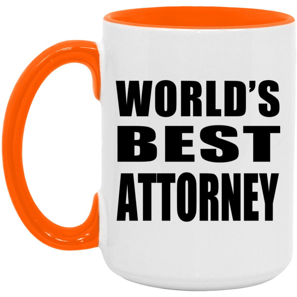 World's Best Attorney - 15oz Accent Mug Orange