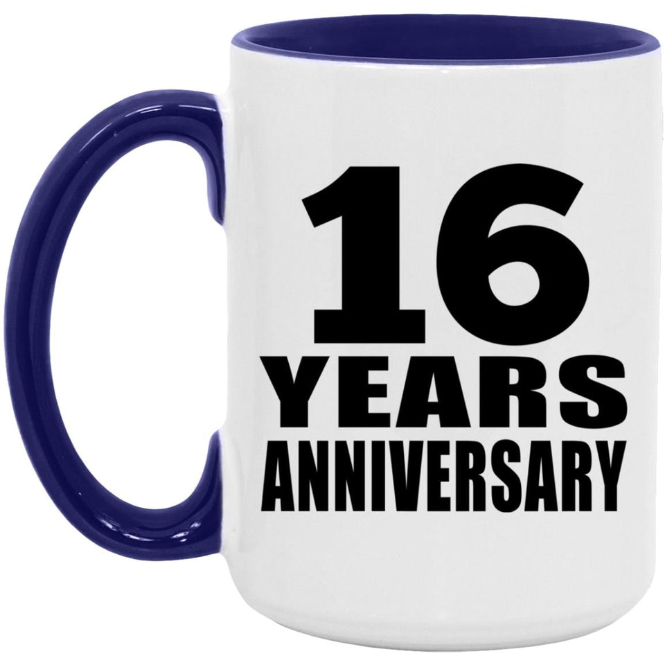 16th Anniversary 16 Years Anniversary - 15oz Accent Mug Purple