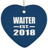 Waiter Established EST. 2018 - Heart Ornament