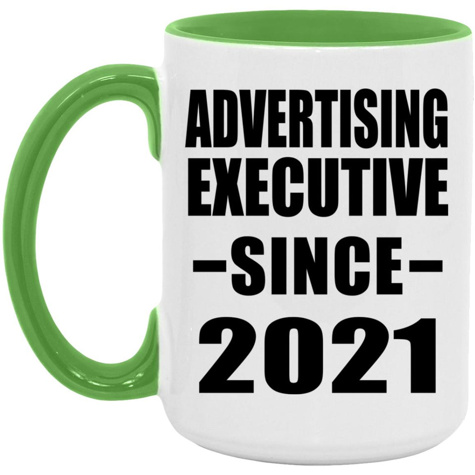 Advertising Executive Since 2021 - 15oz Accent Mug Green