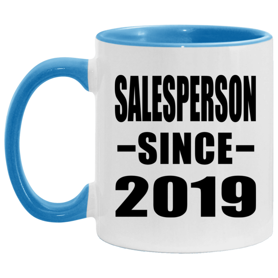 Salesperson Since 2019 - 11oz Accent Mug Blue