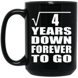 2nd Anniversary Square Root of 4 Years Down Forever To Go - 15oz Coffee Mug Black