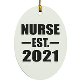 Nurse Established EST. 2021 - Oval Ornament