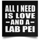 All I Need Is Love And A Lab Pei - Poster Square