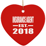 Insurance Agent Established EST. 2018 - Heart Ornament