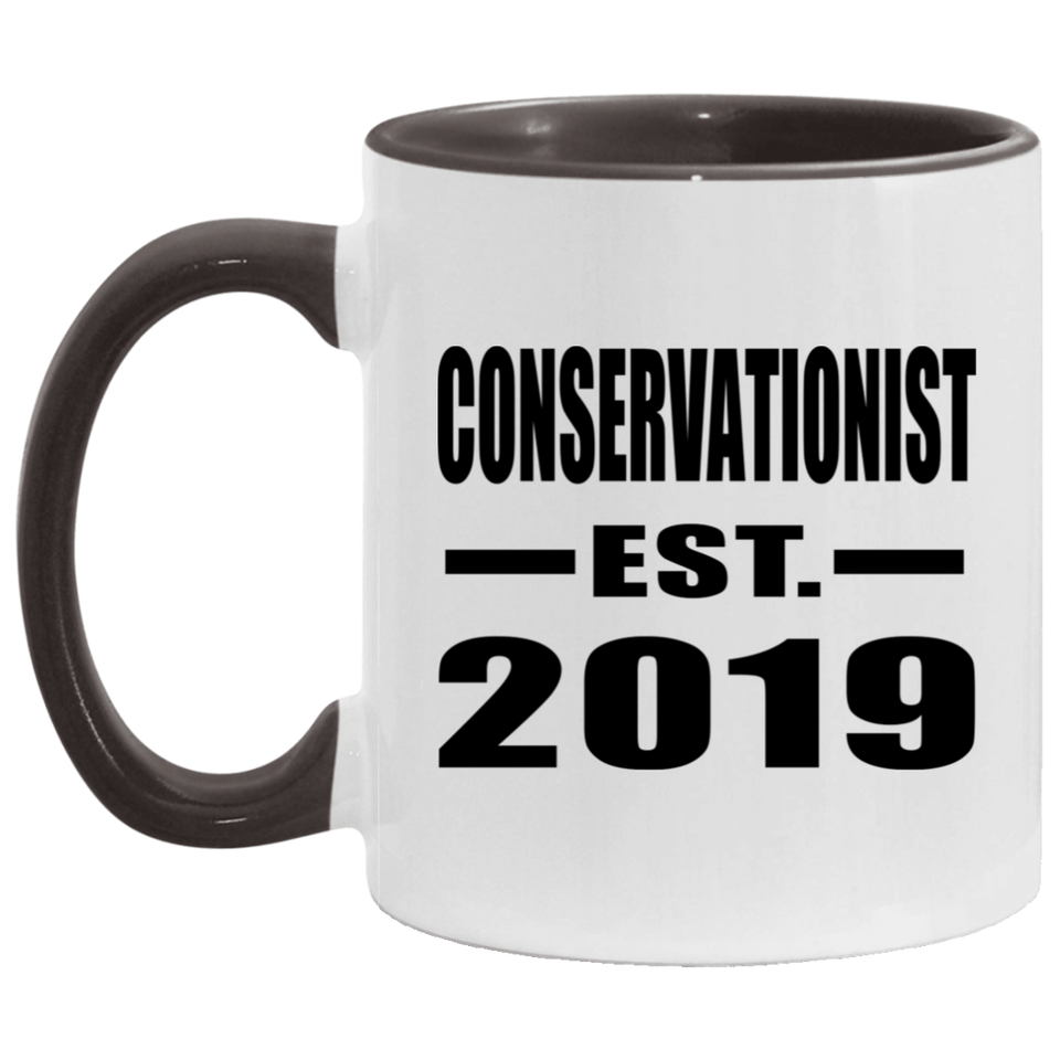 Conservationist Established EST. 2019 - 11oz Accent Mug Black