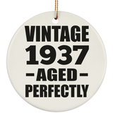 87th Birthday Vintage 1937 Aged Perfectly - Circle Ornament
