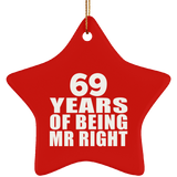 69th Anniversary 69 Years Of Being Mr Right - Star Ornament
