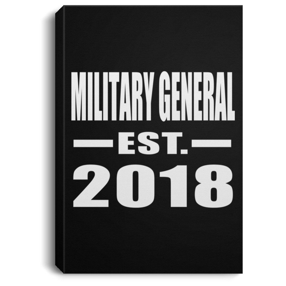 Military General Established EST. 2018 - Canvas Portrait