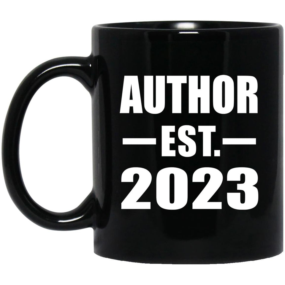Author Established EST. 2023 - 11oz Coffee Mug Black