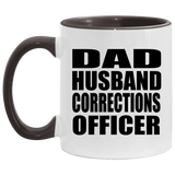 Dad Husband Corrections Officer - 11oz Accent Mug Black