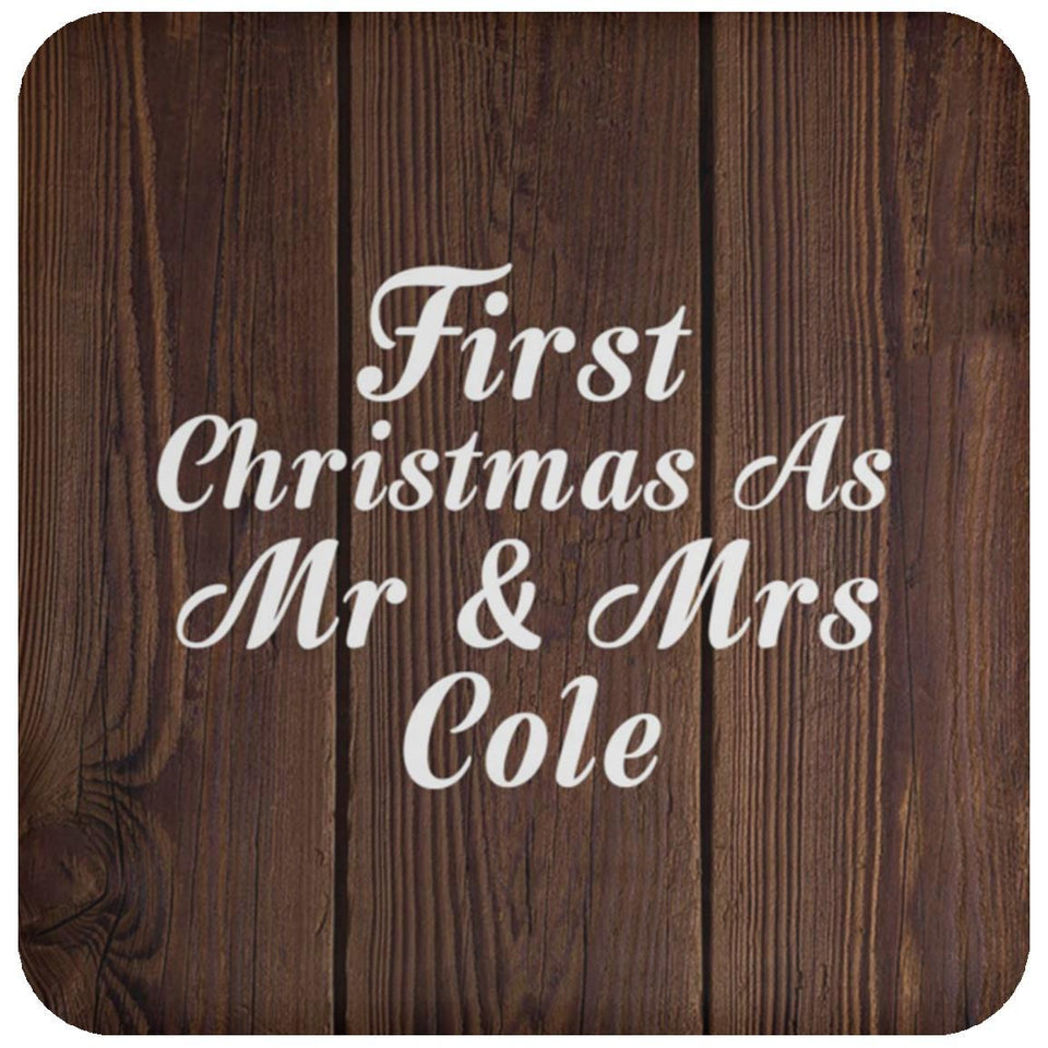 First Christmas As Mr & Mrs Cole - Drink Coaster D
