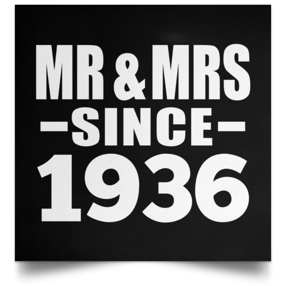 88th Anniversary Mr & Mrs Since 1936 - Poster Square
