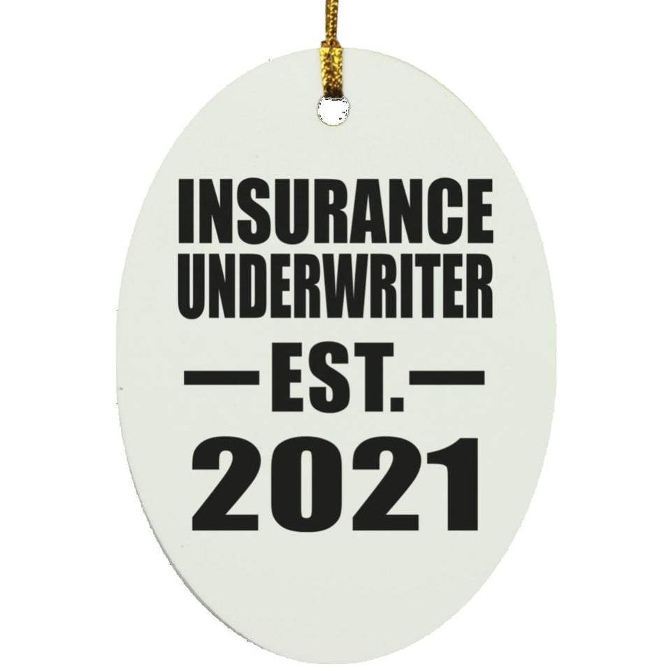 Insurance Underwriter Established EST. 2021 - Oval Ornament