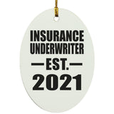 Insurance Underwriter Established EST. 2021 - Oval Ornament