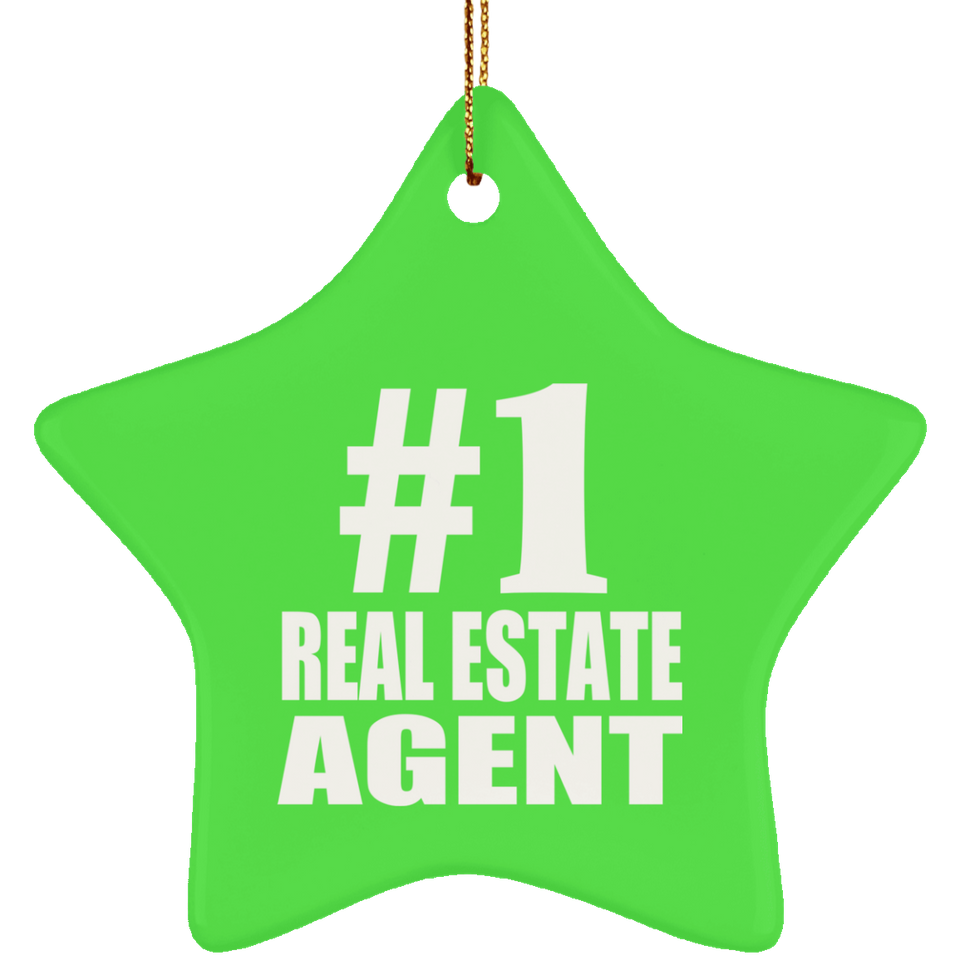 Number One #1 Real Estate Agent - Star Ornament