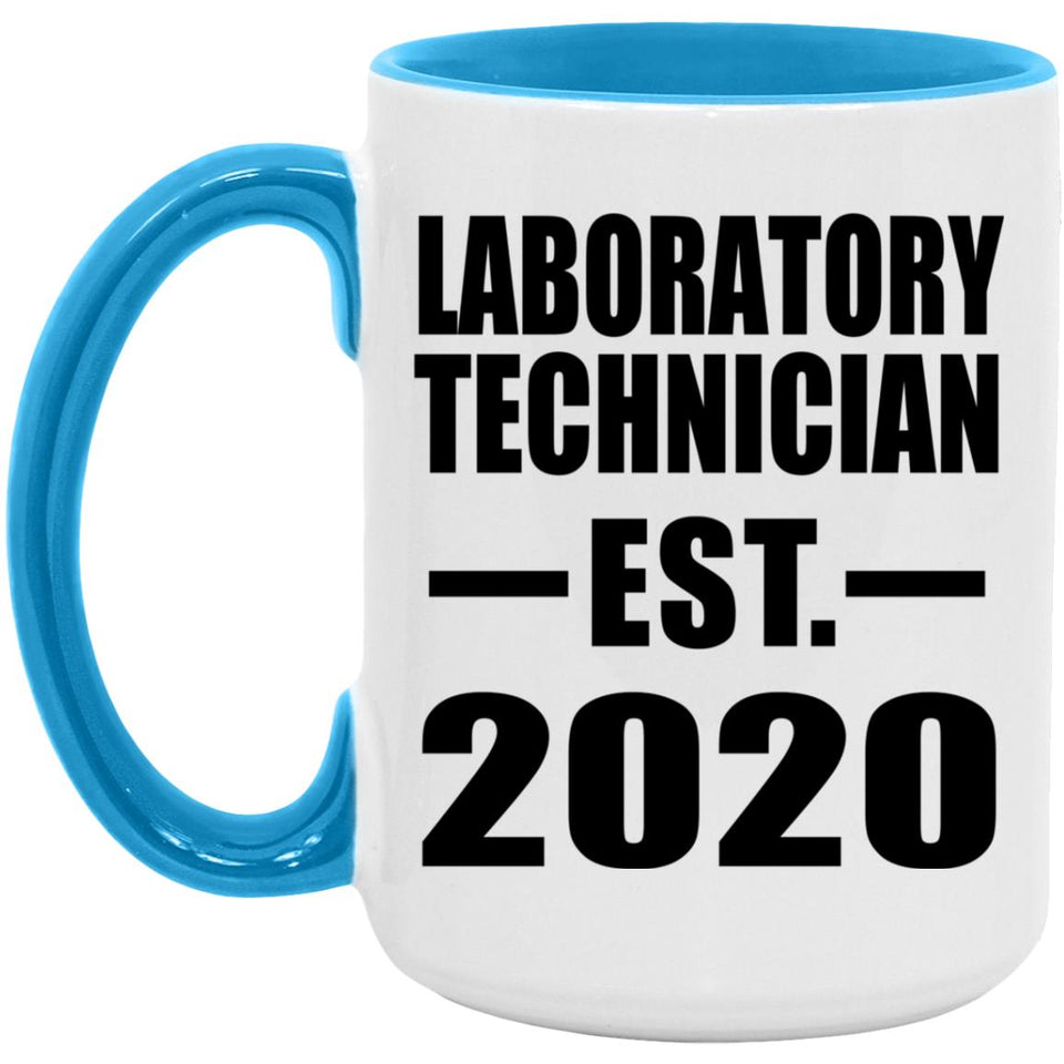 Laboratory Technician Established EST. 2020 - 15oz Accent Mug Blue