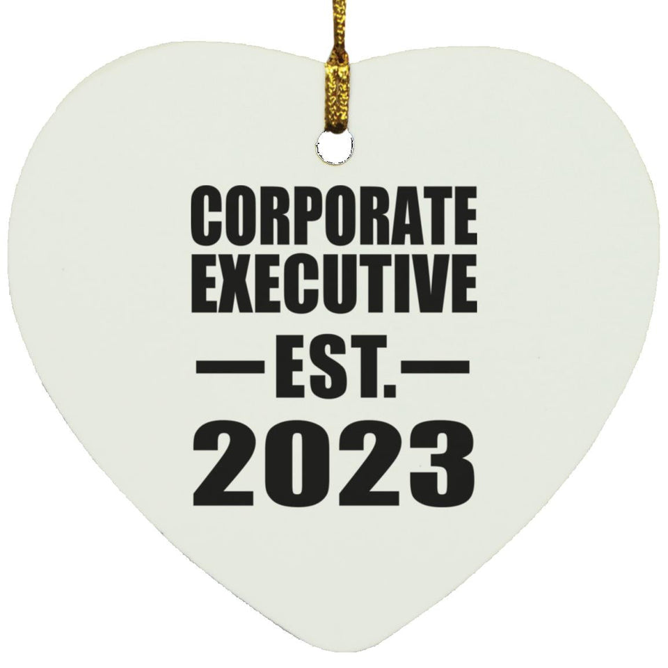 Corporate Executive Established EST. 2023 - Heart Ornament