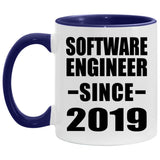 Software Engineer Since 2019 - 11oz Accent Mug Purple