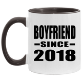 Boyfriend Since 2018 - 11oz Accent Mug Black