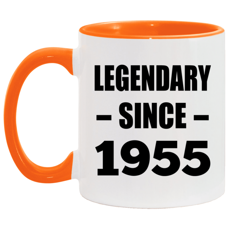 69th Birthday Legendary Since 1955 - 11oz Accent Mug Orange