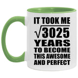 55th Birthday Took Square Root of 3025 Years To Awesome - 11oz Accent Mug Green