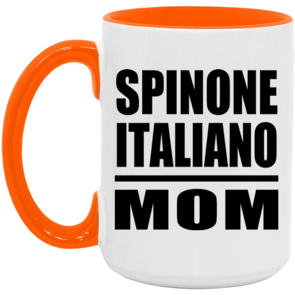Spinone Italiano Mom - 15oz Accent Mug Orange